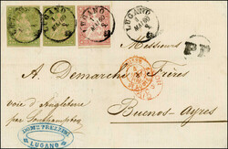 15 Rp. rosa dreiseitig gut gerandet u. unten mit breitem Bogenrand ...