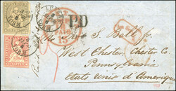 1 Fr. dunkelgrau weissrandig, rechts mit breitem Bogenrand zus. mit ...