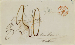 Markenlose Zeit 1851 (26. Dez.): Taxierter Porto-Faltbrief von Basel ...