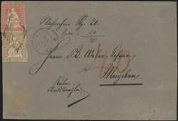 5 Rp. hellbraun auf dünnem Papier mit grünem Seidenfaden aus der ...