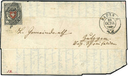 Type 32 tiefschwarz/braunrot auf dekorativer Drucksache unter ...