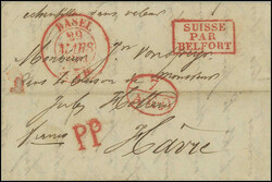 1834: Brief von Basel nach Frankreich / Le Havre. Barbezahlter ...