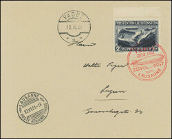 Fahrt nach Vaduz - Lausanne 1931 (10. Juni): Brief adressiert nach ...