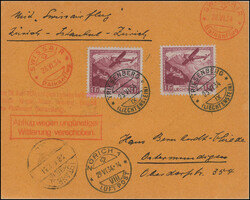 Balkanflug der Swissair 1934 (28. Juni) Zürich - Zürich: Beleg ab ...