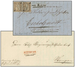 1836/67, SEEBERG (BE): Kleine Spezialsammlung von acht Belegen mit ...