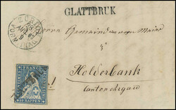 GLATTBRUGG, 1862: 10 Rp. blau, frisch u. meist gut gerandet (links ...