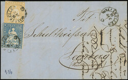 WALLISELLEN, 1860/68: Gutes Lot mit fünf Belegen, dabei drei ...