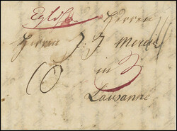 EGLISAU, 1826/49: Drei Vorphilabriefe, dabei Portobrief nach Lausanne ...