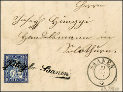 10 Rp. blau, sehr frisch u. gut gez. (links unten drei nicht ...