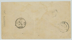 1867: Tüblibrief 10 Rp. karminrot (oben verkürzt + fehlende Klappe) ...