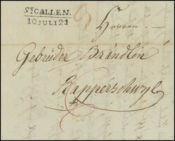 1821: ST GALLEN 10 JULI 21, sehr sauberer Abschlag auf schönem ...