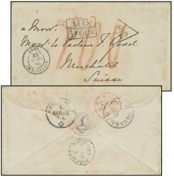 1866 (13. März): Kompletter Brief von Puerto Rico nach Neuchatel, ...