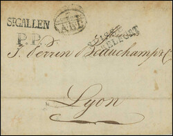 1831: Seltener Francobrief vom 3. Oktober 1831 von St. Gallen mit ...