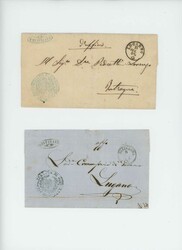 1858/63, Tessiner Strahlenstempel: Lot mit drei vollständigen ...