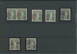 1921: Aufbrauchsausgabe 5 auf 7½ Rp. grau Type 2, schöne ...