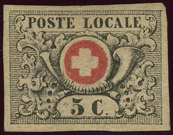 Waadt 5 C., farbfrisch (kaum merklich durch Gummi vergilbt), allseits ...