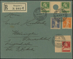 10 u. 10 Rp. grün, sämisch, waagr. Zwischenstegpaar mit grosser ...