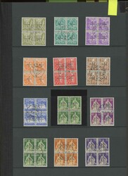 1922-1950: Schöne komplette, gestempelte Viererblocksammlung mit ...