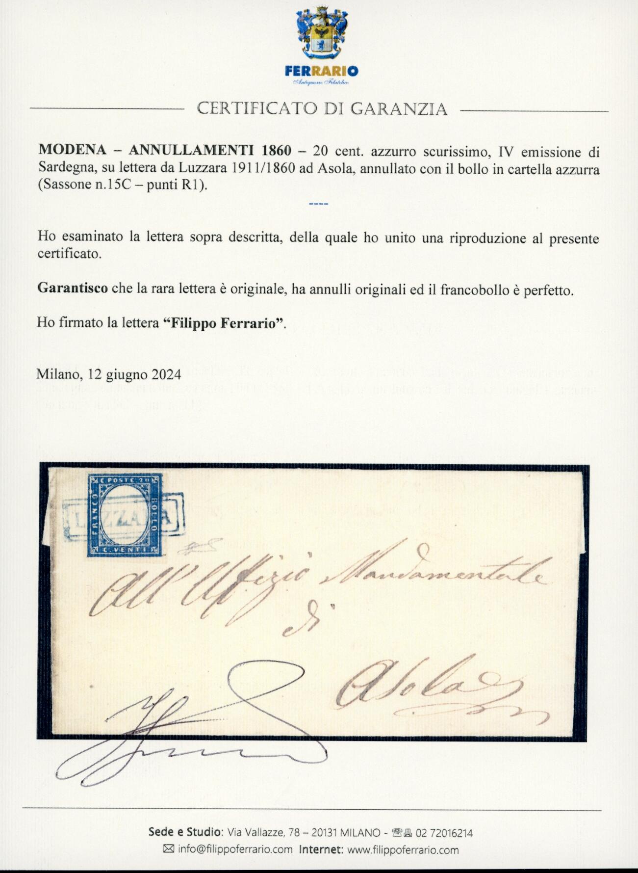 Image 2 for lot number 167 for Ferrario 38. Auktion