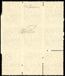 1945 - 2 lire Democratica, blocco di nove esemplari in gran parte non ...