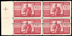 1946 - 100 lire Democratica, I lastra, dent. 14 1/4 x 14 1/4, carta ...