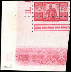 1946 - 100 lire Democratica, I lastra, dent. 14 x 13 1/4, carta ...