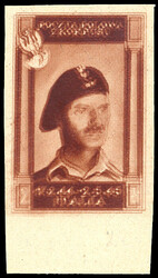 1946 - 2 zl. bruno rosso, doppia stampa (4ac), bordo di foglio, non ...