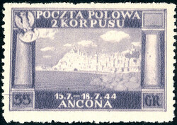 1946 - 55 g. violetto Vittorie Polacche, errore di colore (6A/I), ...
