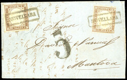 NOVELLARA, cartella punti 9 - 10 cent. IV emissione di Sardegna, un ...