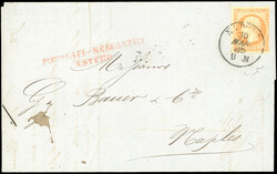 1865 - 40 cent. Napoleone III (Francia 23), perfetto, su lettera da ...