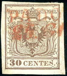 PADOVA, SD rosso punti R3 - 30 cent. (7b), perfetto, usato il ...