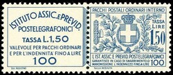 1936 - 1,50 lire Istituto Assicurazioni (17), nuovo, gomma originale ...