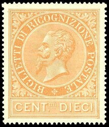 1874 - 10 cent. ocra arancio (1), ottima centratura, nuovo, gomma ...
