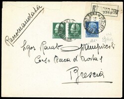 1944 - 1,25 lire, soprastampa G.N.R. di Brescia, I tipo, 25 cent. ...