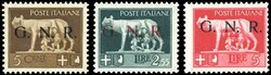 1943 - 5 cent., 2,55 lire e 5 lire, soprastampa G.N.R. di Brescia ...