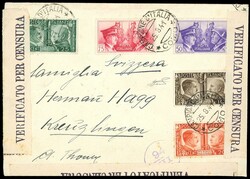 CAMPIONE D'ITALIA 1941 - Fratellanza, cinque valori (452/456), ...