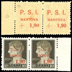 MANTOVA 1945 - 1,90 lire + 10 cent., soprastampa recto verso, al ...