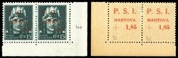 MANTOVA 1945 - 1,85 lire su 15 cent., soprastampa recto-verso , al ...