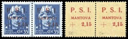 MANTOVA 1945 - 2,15 lire su 35 cent., soprastampa recto-verso, al ...