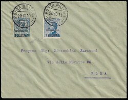 BENGASI 1911 - I due soprastampati (1/2), perfetti, su busta non ...