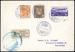 POSTA AEREA 1933 - 5 lire Zeppelin, con valori complementari (A13 ...