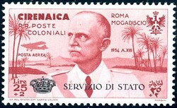 SERVIZIO AEREO 1934 - 25 + 2 lire Coroncina (1), gomma originale ...