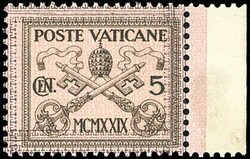 1931 - 5 cent., senza soprastampa "SEGNATASSE" (1B), bordo di foglio, ...