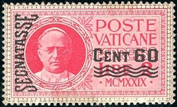 1931 - 60 cent. su 2 lire rosso carminio, SOPRASTAMPA DI PROVA (P5), ...