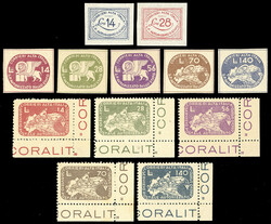 CORALIT 1945 - Giro completo delle tre emissioni (1/2,3/7,8/12), ...