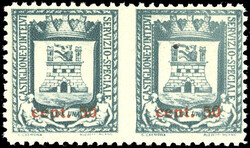 CASTIGLIONE D'INTELVI 1945 - 50 cent. su 1 lira, coppia orizzontale ...
