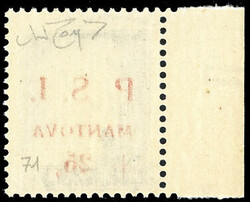 MANTOVA 1945 - 25 lire su 25 lire soprastampato, decalco della ...