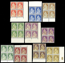 SVIZZERA 1908 - Helvetia seduta, serie completa di 10 valori (Unif ...