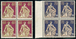 SVIZZERA 1924/25 - 40 cent., 70 cent. Helvetia seduta (206/207), ...