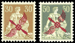 SVIZZERA POSTA AEREA 1919/20 - Soprastampati, serie completa (A1/A2), ...